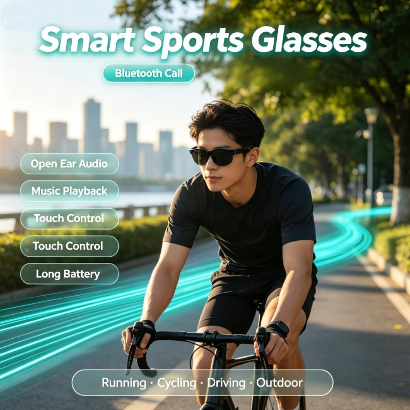 Smart Glasses Lens - Akıllı Spor Gözlükleri Açık Kulaklık Bluetooth